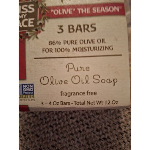 Kiss My Face “Olive” The Season” Olive Oil Soap Bars (3PK) VEGAN-FRAGRANCE FREE - Picture 2 of 5